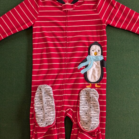 Bundle of Boy's Holiday Full-zip, Fleece, Footed Pajamas 5T 💙 - Picture 8 of 9